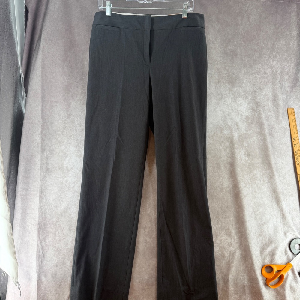 Liz Claiborne Audra Straight Leg Dress Pants Charcoal Heather Gray 12 NWT Career
